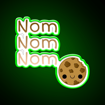Nom Nom Nom Snack Food Led Neon Sign Rgb Color - Shineneon