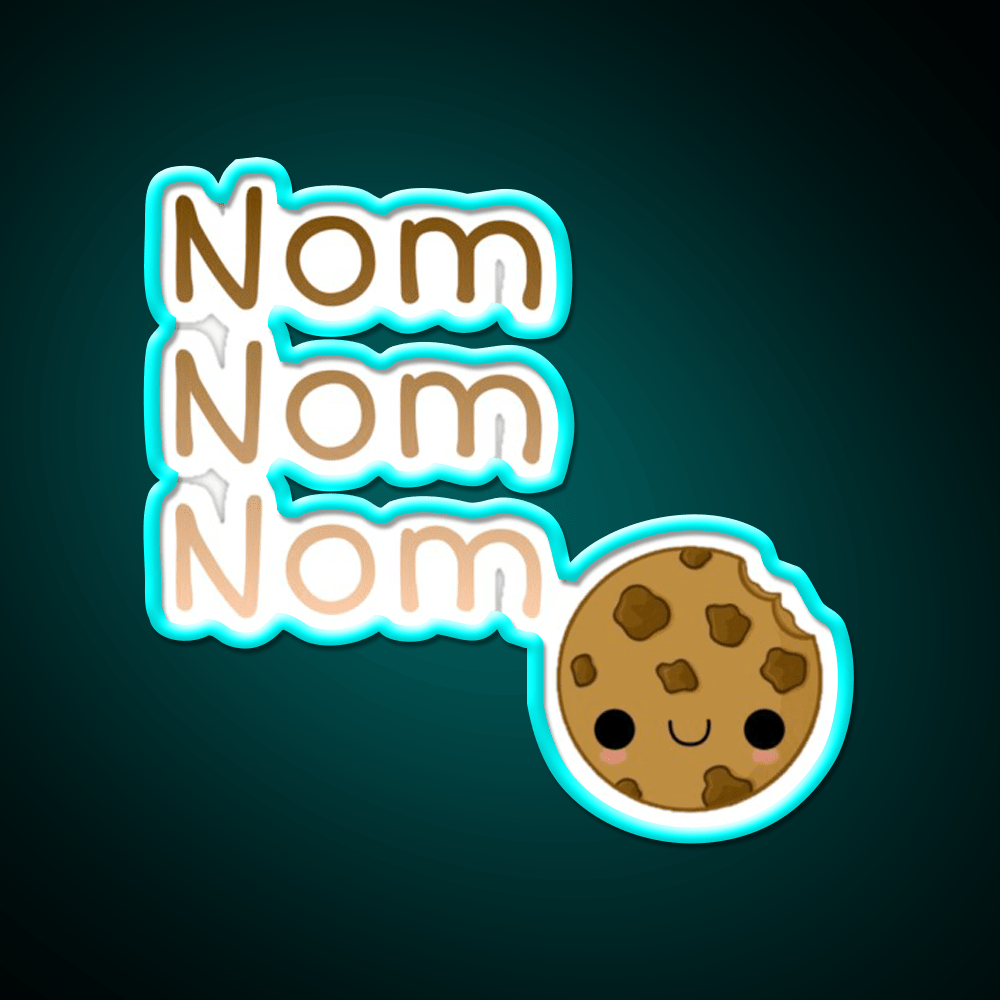 Nom Nom Nom Snack Food Led Neon Sign Rgb Color - Shineneon