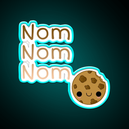 Nom Nom Nom Snack Food Led Neon Sign Rgb Color - Shineneon