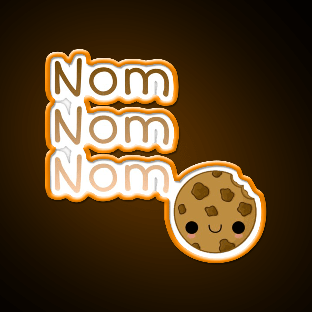 Nom Nom Nom Snack Food Led Neon Sign Rgb Color - Shineneon