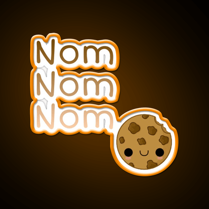 Nom Nom Nom Snack Food Led Neon Sign Rgb Color - Shineneon
