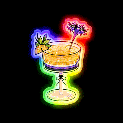 Nonbinary Cocktail Bar Decor Led Neon Sign Rgb Color - LED neon sign close-up detail