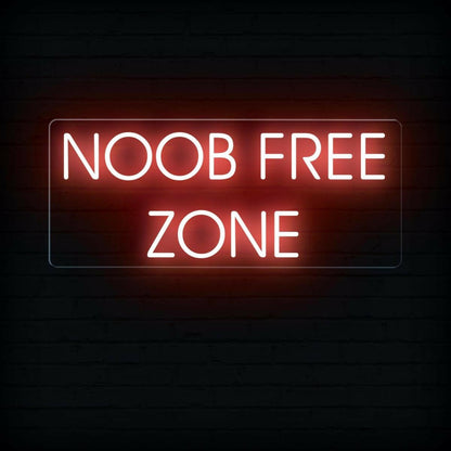 Noob Free Zone Red Led Neon Sign For Gaming Room Decor | Shineneon
