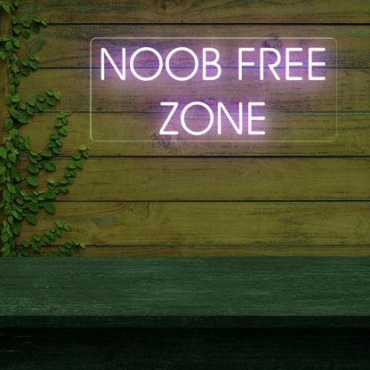 Noob Free Zone Red Led Neon Sign For Gaming Room Decor | Shineneon