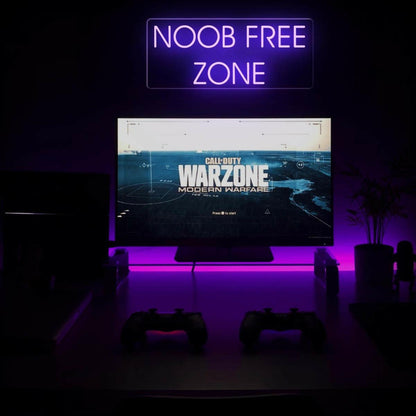 Noob Free Zone Red Led Neon Sign For Gaming Room Decor | Shineneon