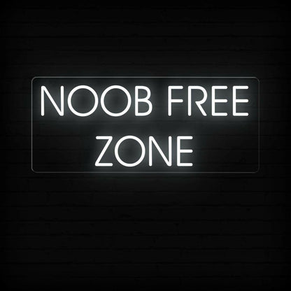 Noob Free Zone Red Led Neon Sign For Gaming Room Decor | Shineneon