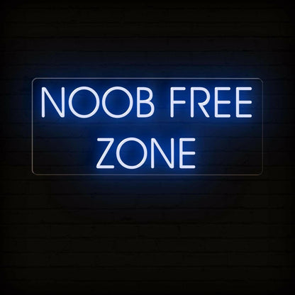 Noob Free Zone Red Led Neon Sign For Gaming Room Decor | Shineneon
