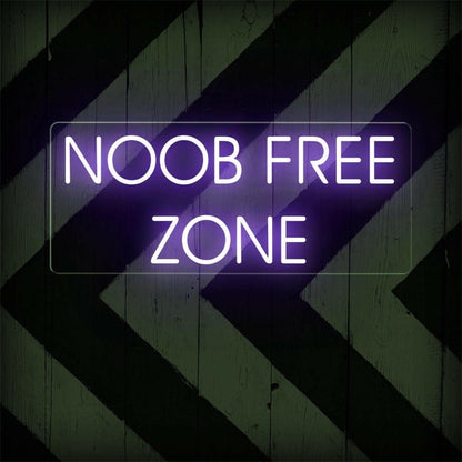 Noob Free Zone Red Led Neon Sign For Gaming Room Decor | Shineneon