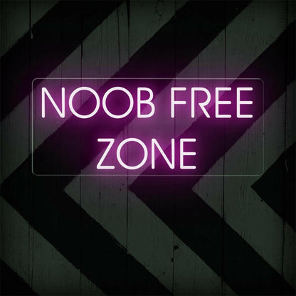 Noob Free Zone Red Led Neon Sign For Gaming Room Decor | Shineneon