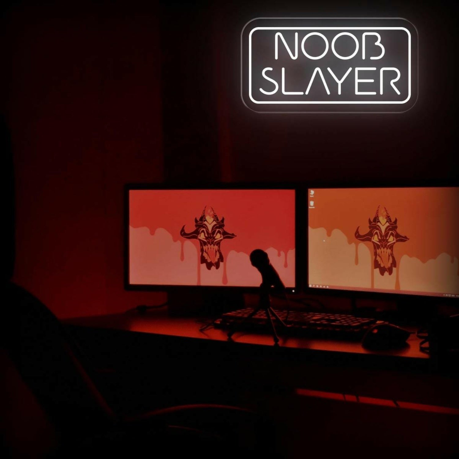 Noob Slayer Warm Orange Led Neon Sign For Gaming Room And Esports Decor | Shineneon
