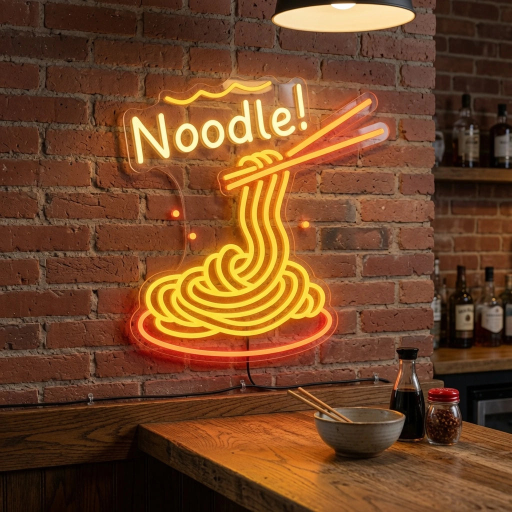 Noodle Wall Decor LED Neon Sign - 03 Real Lifestyle Scene