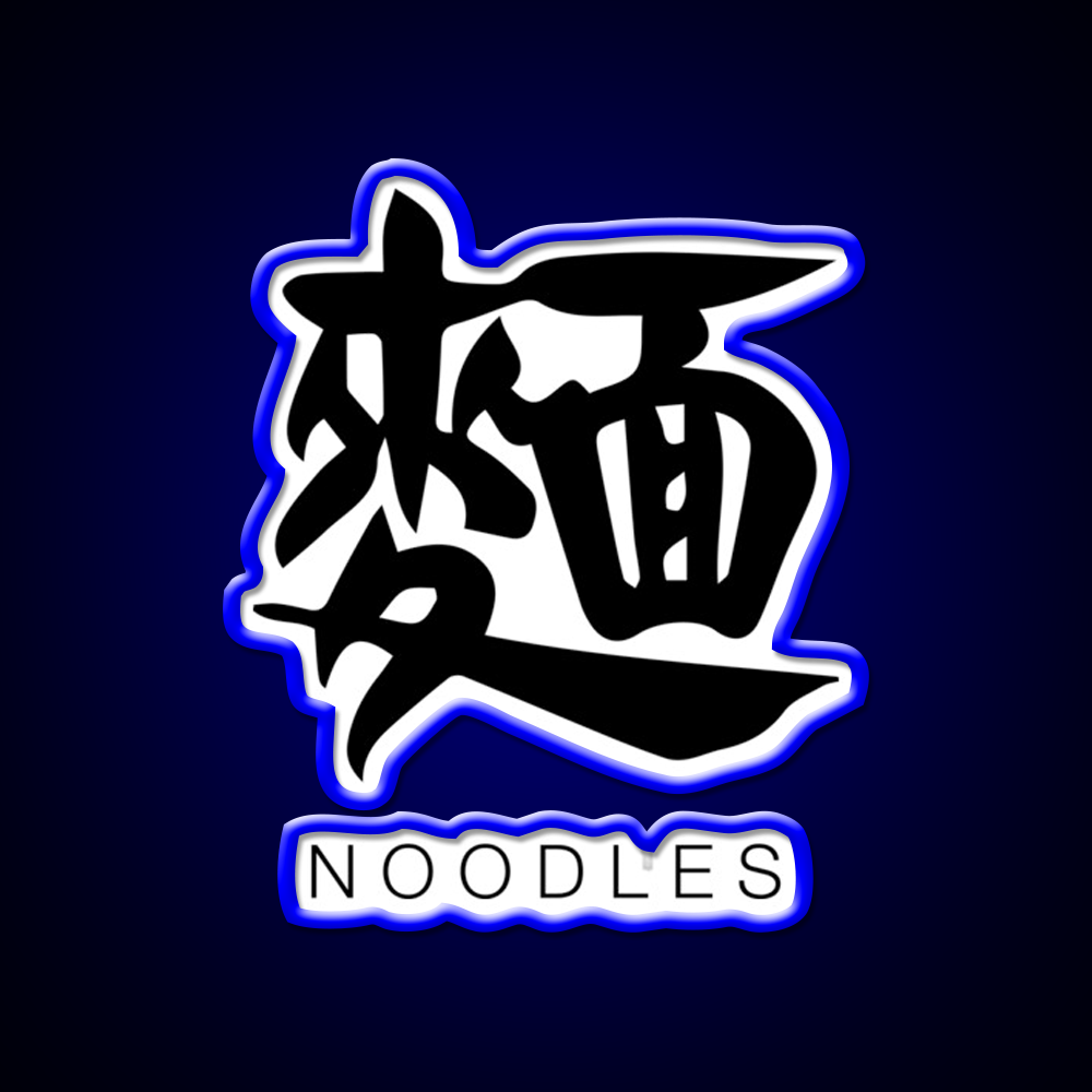 Noodles Chinese Black Calligraphy With English Led Neon Sign Chinese Food Rgb Color