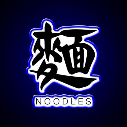 Noodles Chinese Black Calligraphy With English Led Neon Sign Chinese Food Rgb Color