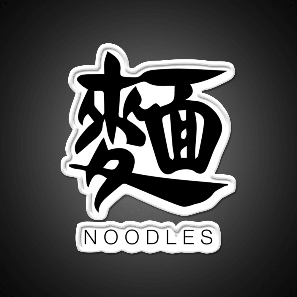Noodles Chinese Black Calligraphy With English Led Neon Sign Chinese Food Rgb Color - Shineneon