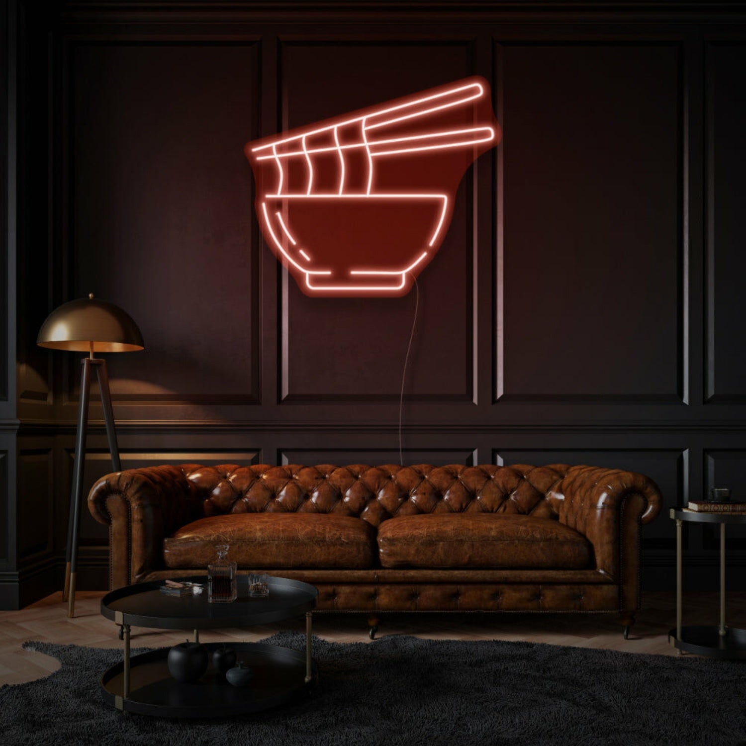 Noodles In Bowl Neon Delight For Asian Cuisine Lovers | Shineneon