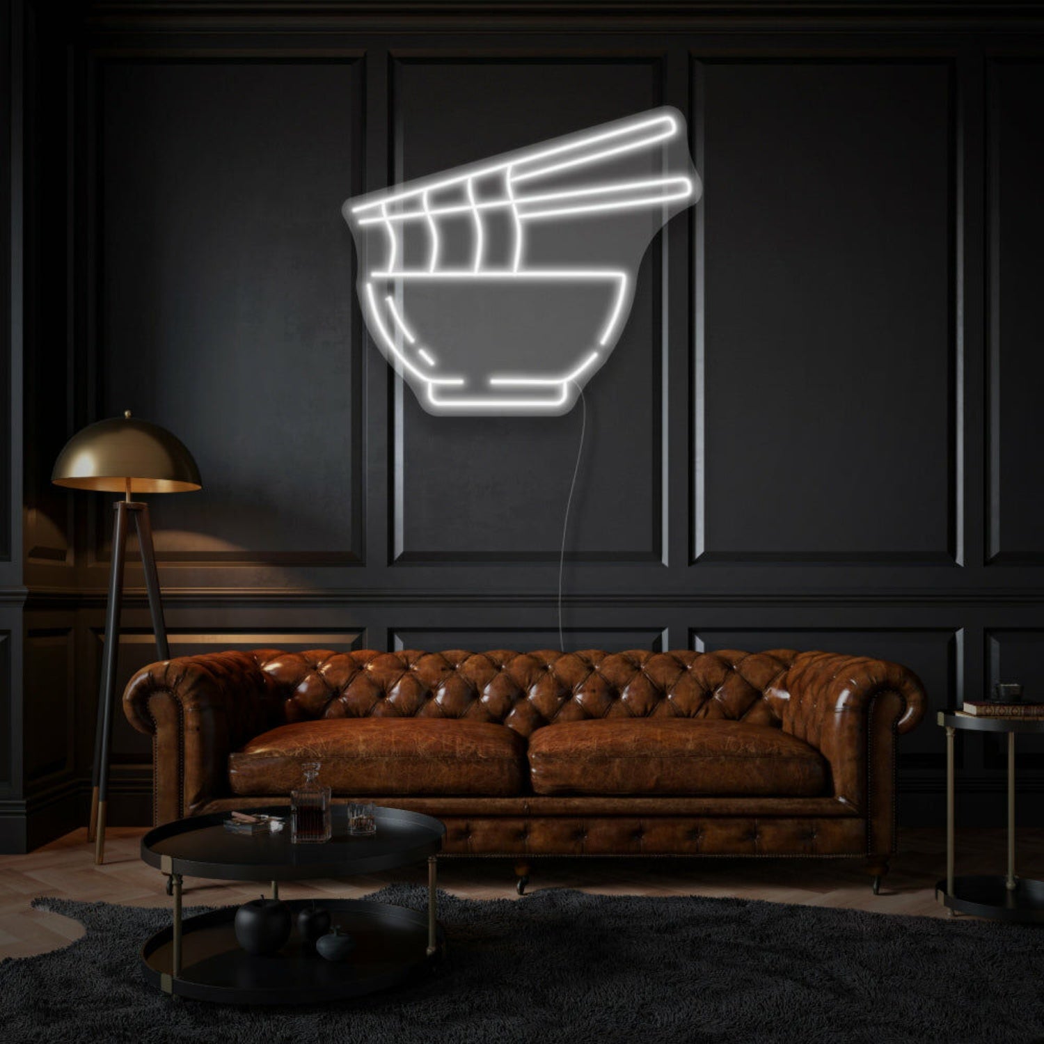 Noodles In Bowl Neon Delight For Asian Cuisine Lovers | Shineneon