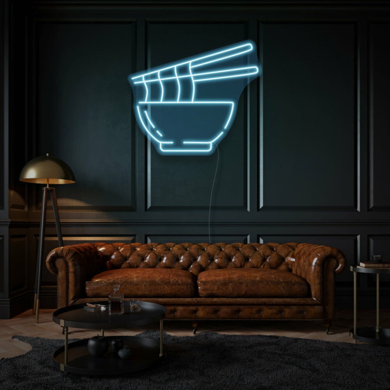 Noodles In Bowl Neon Delight For Asian Cuisine Lovers | Shineneon