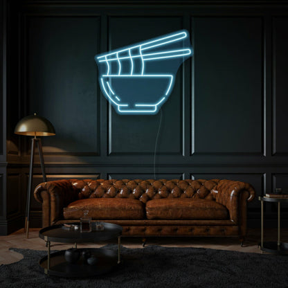 Noodles In Bowl Neon Delight For Asian Cuisine Lovers | Shineneon