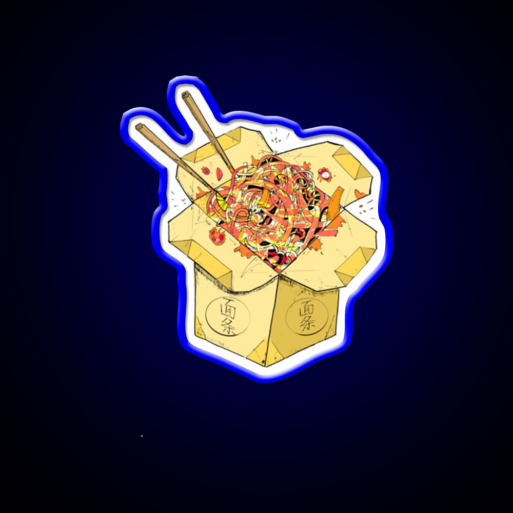 Noodles Takeout Fast Food Led Neon Sign For Burger Place Rgb Color