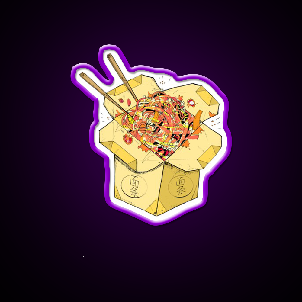 Noodles Takeout Fast Food Led Neon Sign For Burger Place Rgb Color