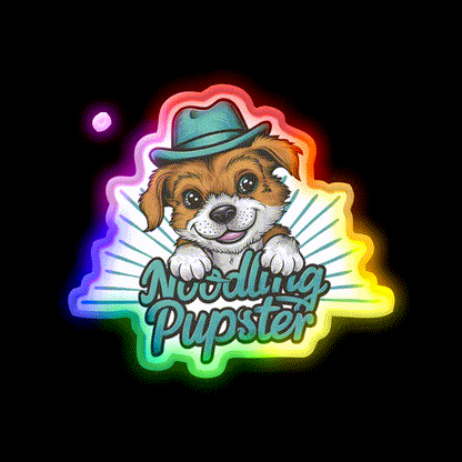 Noodling Pupster Led Neon Sign Chinese Food Rgb Color