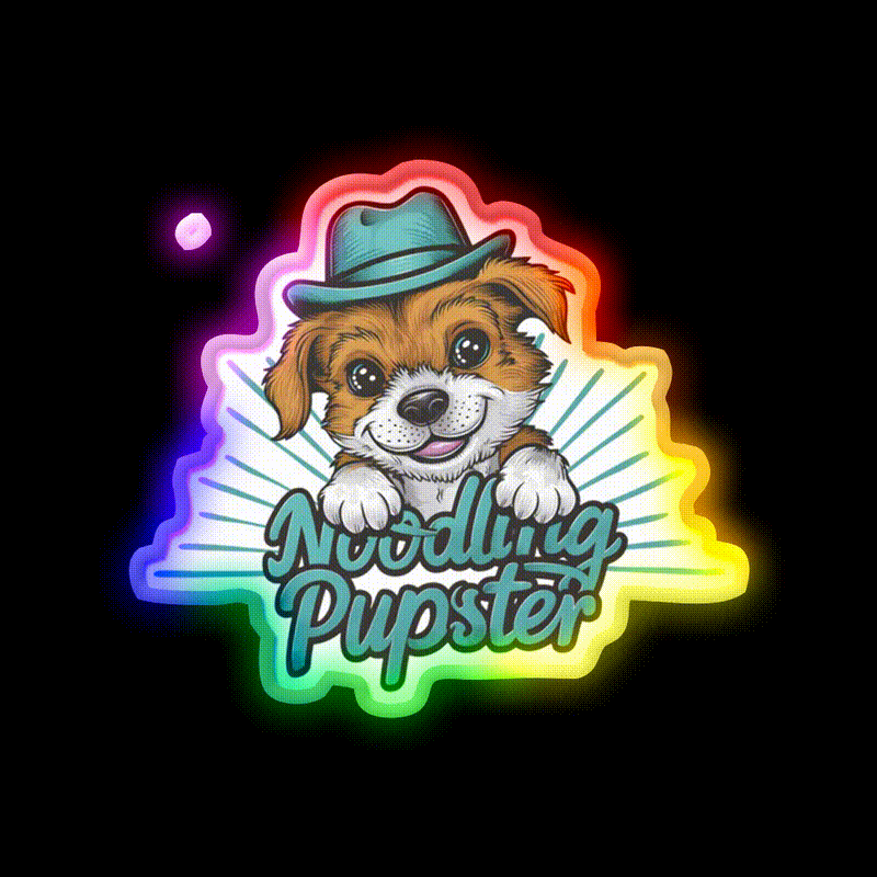 Noodling Pupster Led Neon Sign Chinese Food Rgb Color