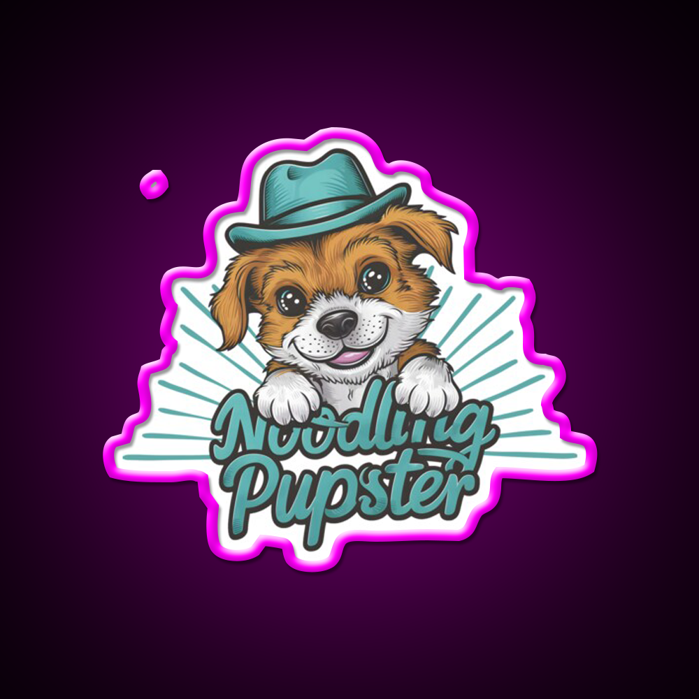 Noodling Pupster Led Neon Sign Chinese Food Rgb Color