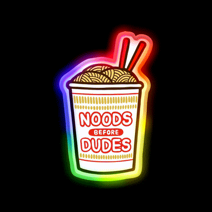 Noods Before Dudes Led Neon Sign Chinese Food Rgb Color