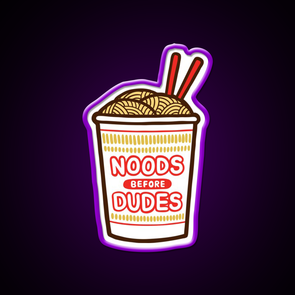 Noods Before Dudes Led Neon Sign Chinese Food Rgb Color