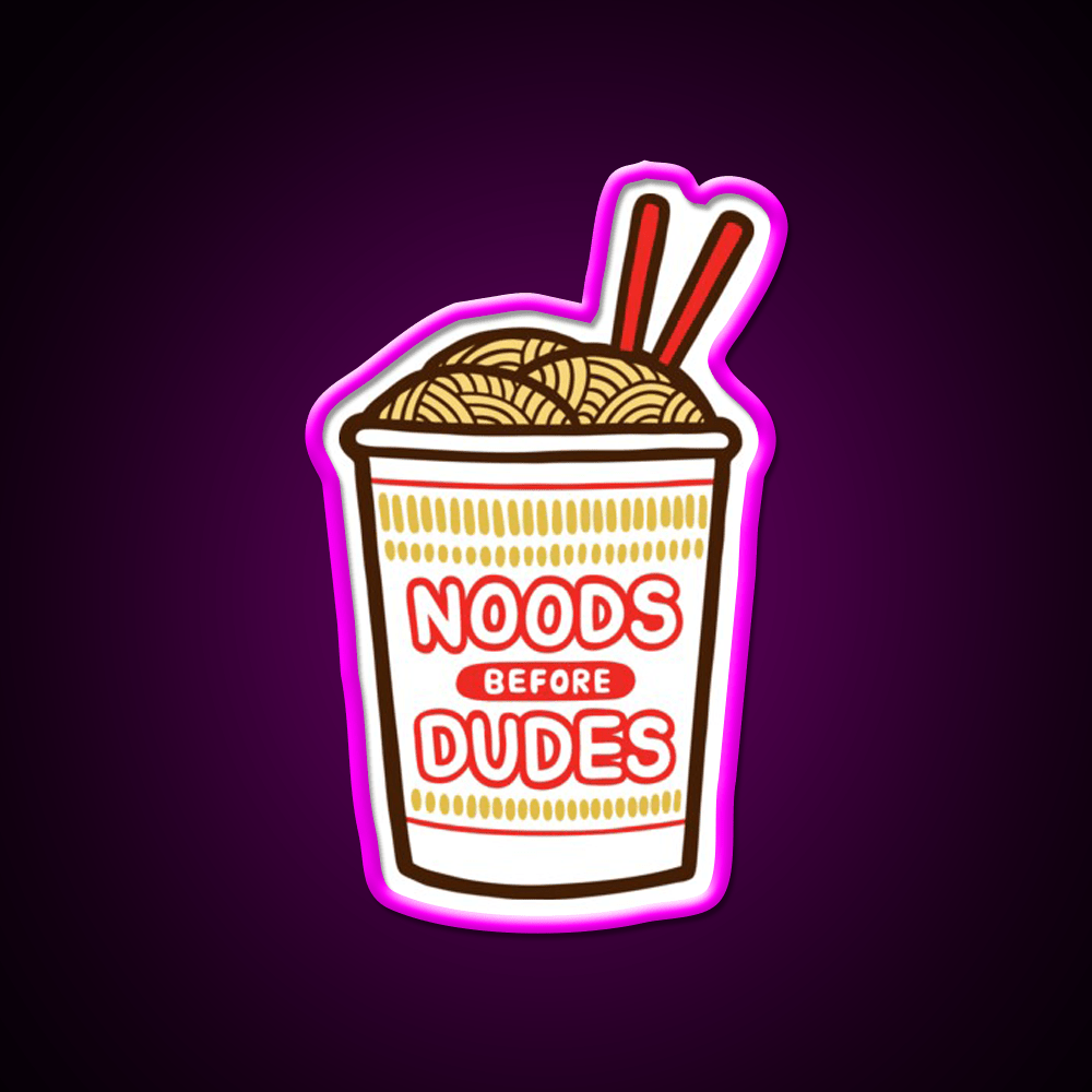 Noods Before Dudes Led Neon Sign Chinese Food Rgb Color - Shineneon