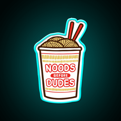 Noods Before Dudes Led Neon Sign Chinese Food Rgb Color - Shineneon