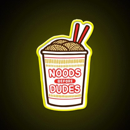 Noods Before Dudes Led Neon Sign Chinese Food Rgb Color