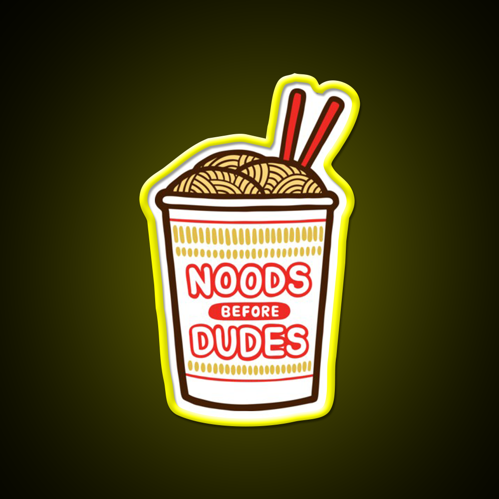 Noods Before Dudes Led Neon Sign Chinese Food Rgb Color