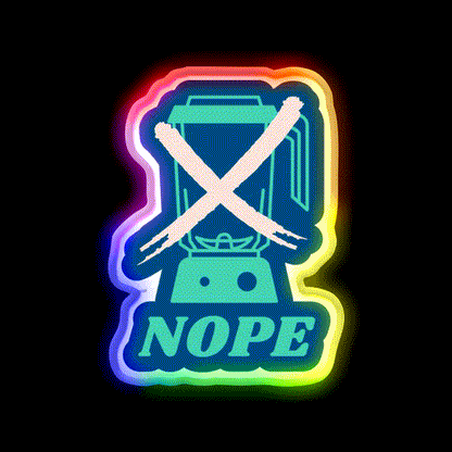 Nope No Blender Broken Bartender Bar Humor Man Cave Bar Led Neon Sign Rgb Color