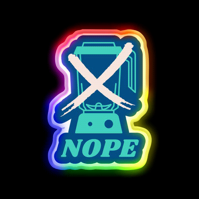 Nope No Blender Broken Bartender Bar Humor Man Cave Bar Led Neon Sign Rgb Color