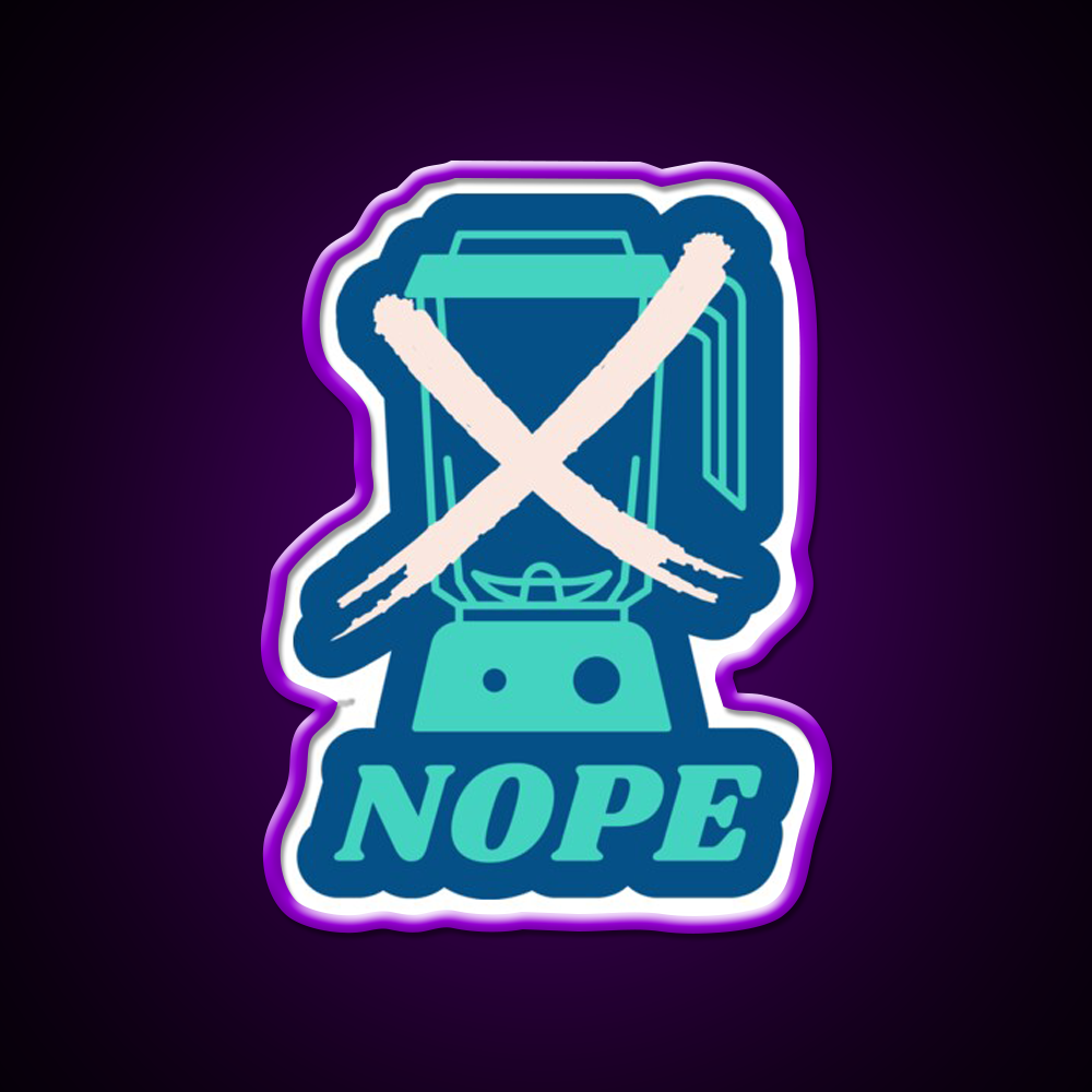 Nope No Blender Broken Bartender Bar Humor Man Cave Bar Led Neon Sign Rgb Color
