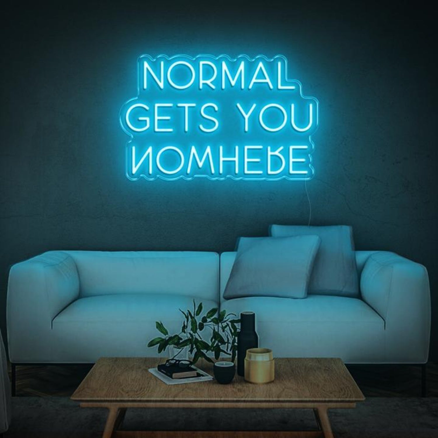 Normal Gets You Nowhere Bright Blue Led Neon Sign Modern Home Wall Decor | Shineneon