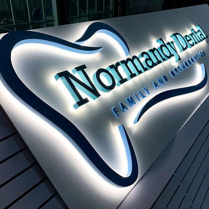Normandy Dental 3D Backlit Channel Letters Led Light Sign - Shineneon