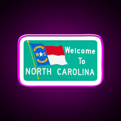 North Carolina Welcome Sign Nc Welcome Led Neon Sign Open Sign Rgb Color - Shineneon