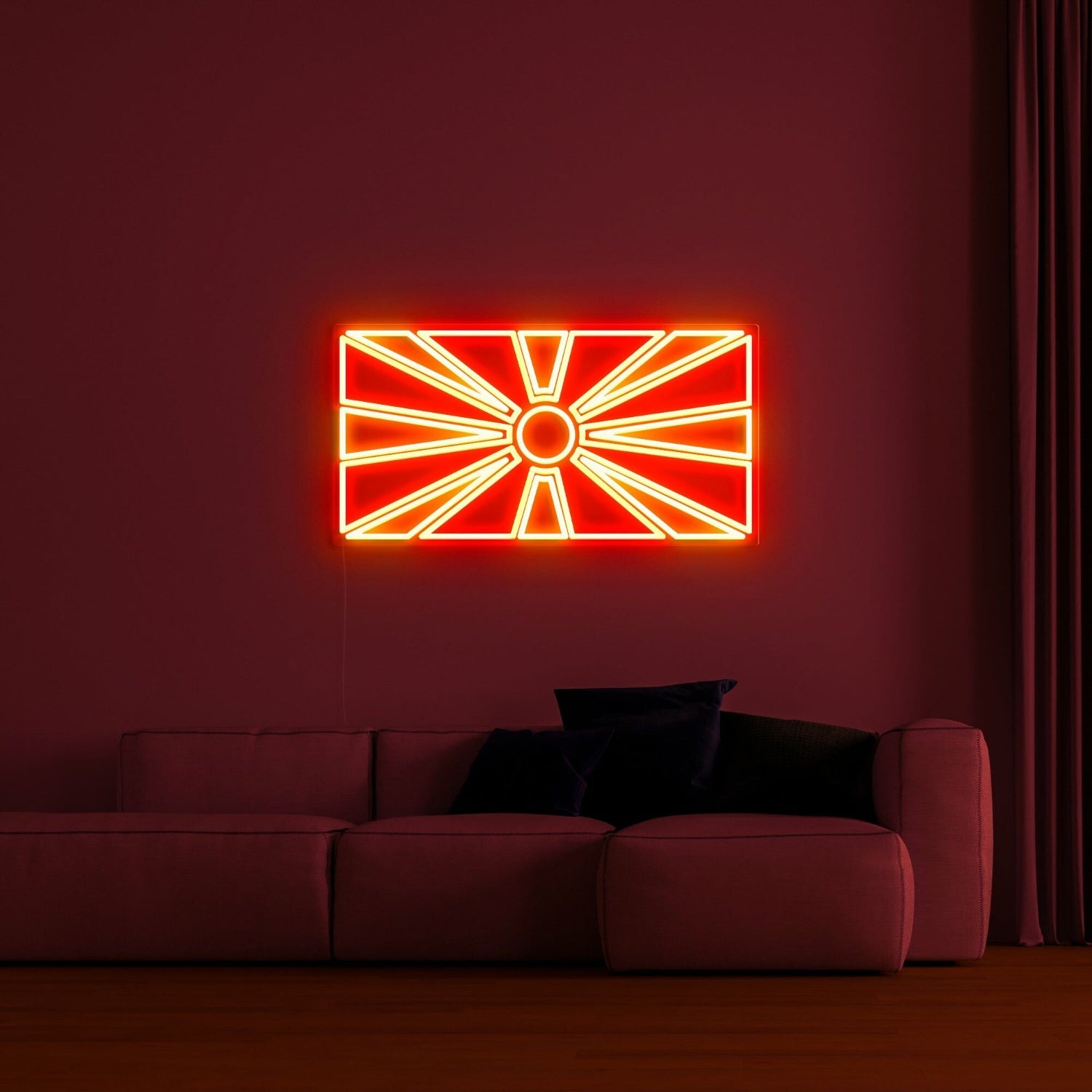 North Macedonia Flag Led Neon Sign | Shineneon