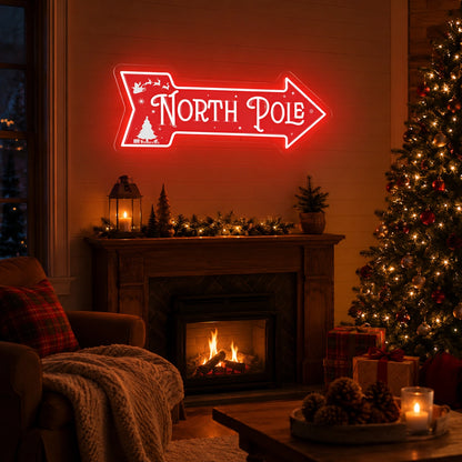 North Pole Arrow LED Neon Sign real lifestyle scene