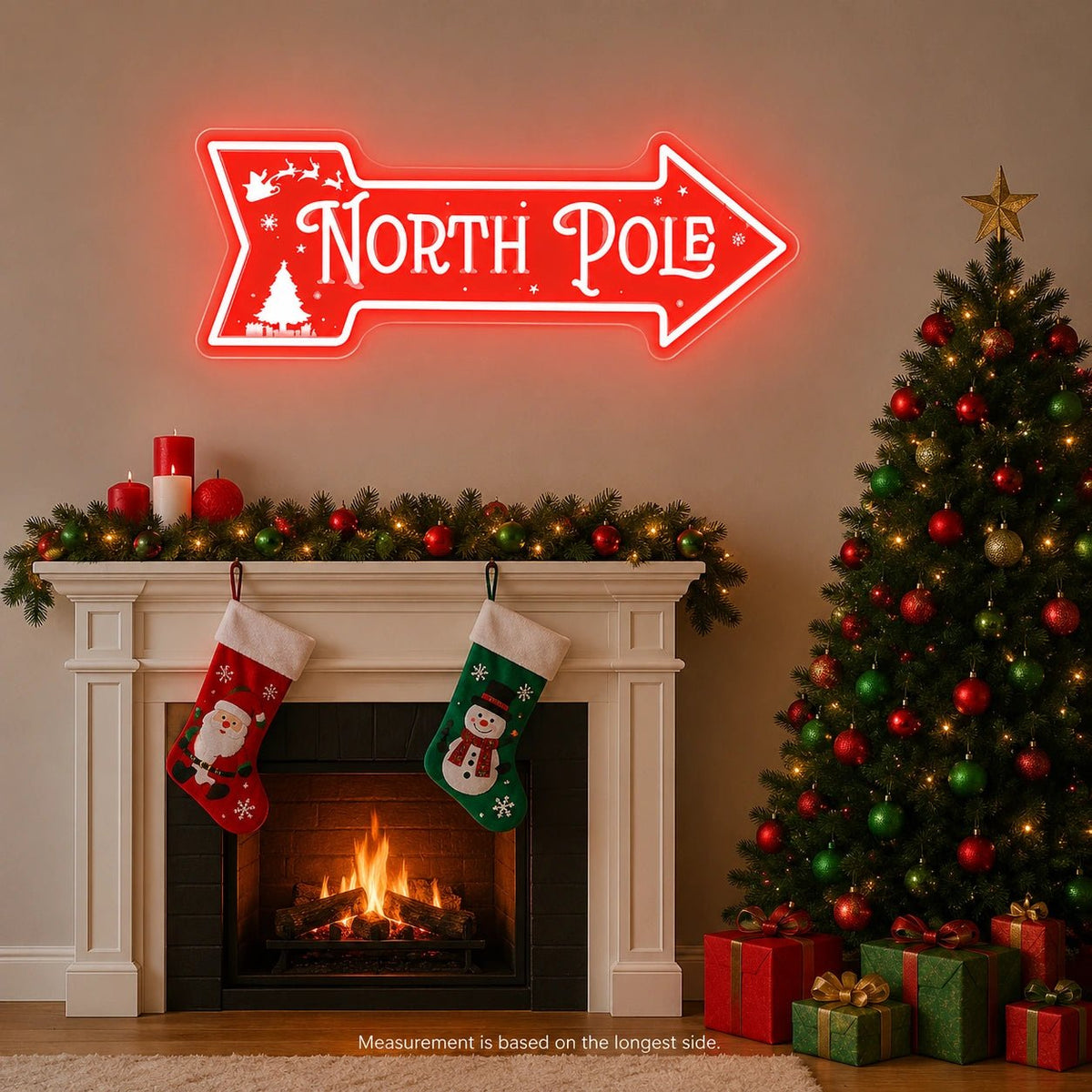 North Pole Arrow LED Neon Sign - Shineneon