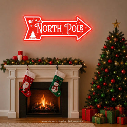 North Pole Arrow LED Neon Sign - Shineneon