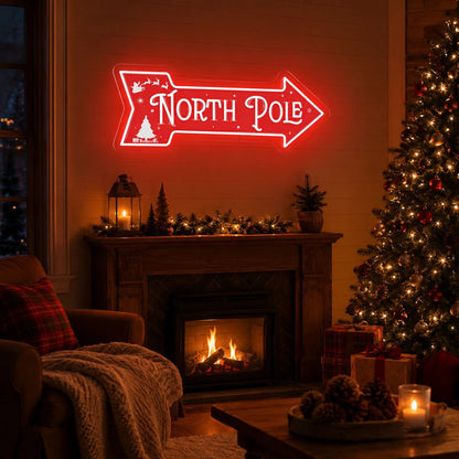 North Pole Arrow LED Neon Sign - Shineneon