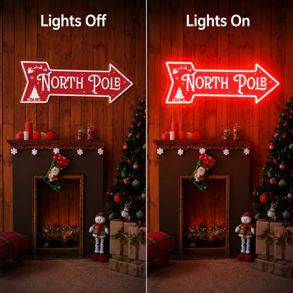 North Pole Arrow LED Neon Sign - Shineneon