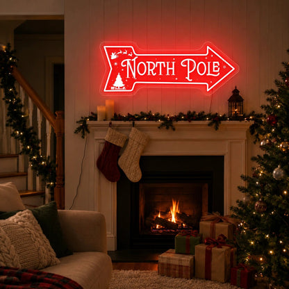 North Pole Arrow LED Neon Sign - Shineneon