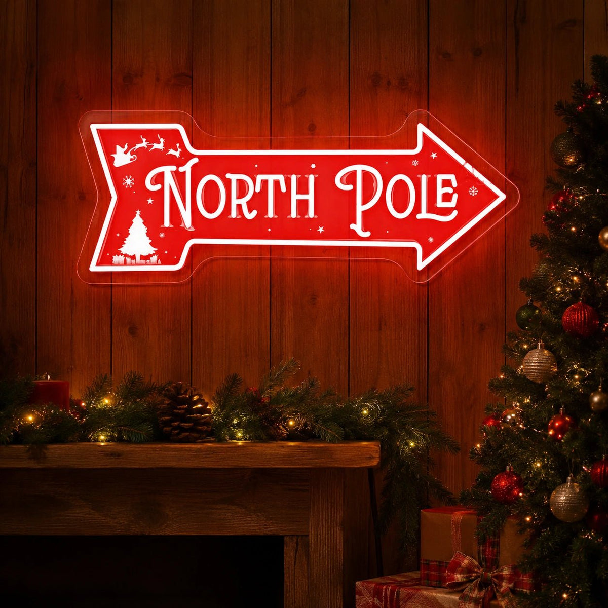 North Pole Arrow LED Neon Sign - Shineneon