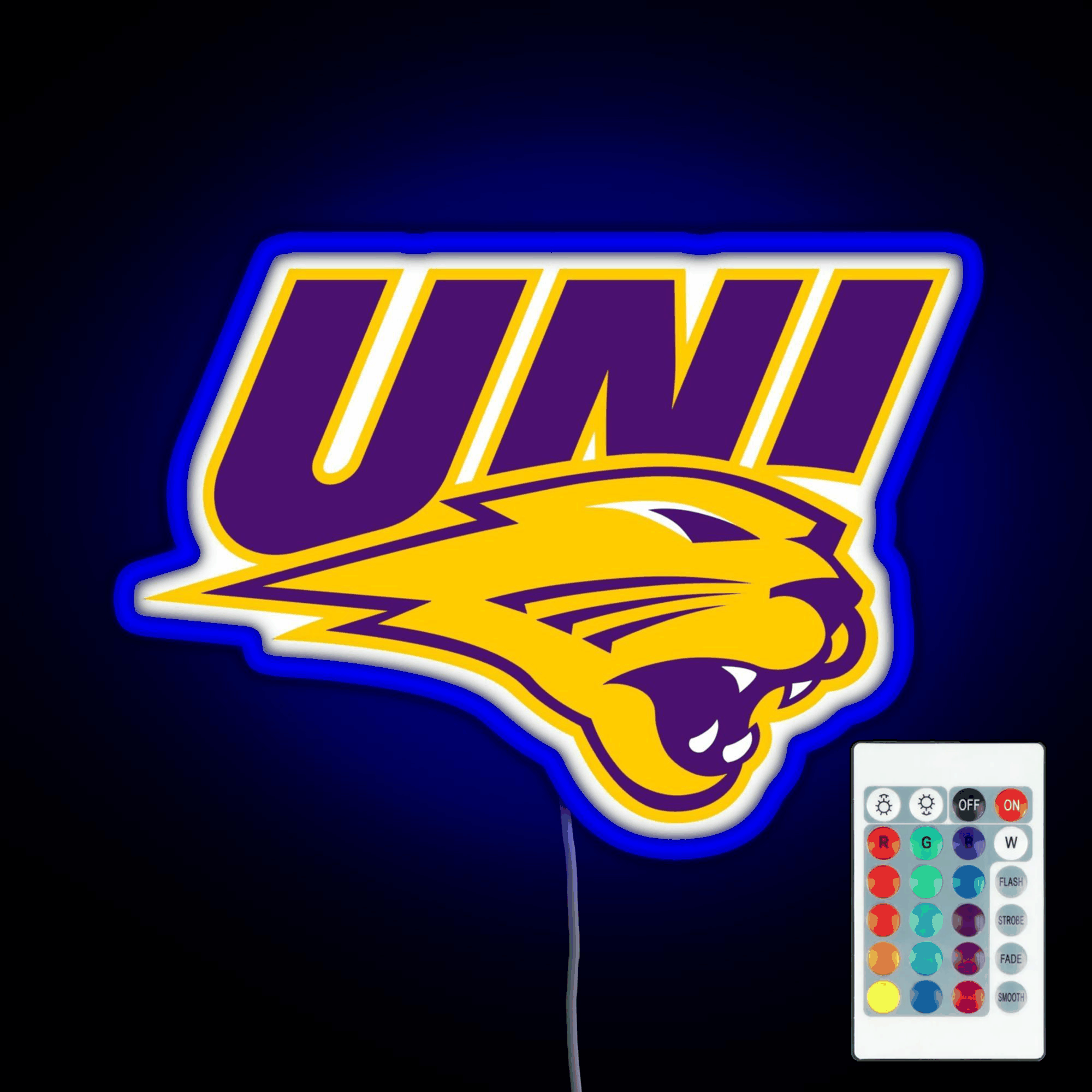 Northern Iowa Panthers Rgb Led Neon Sign Pop Wall Art