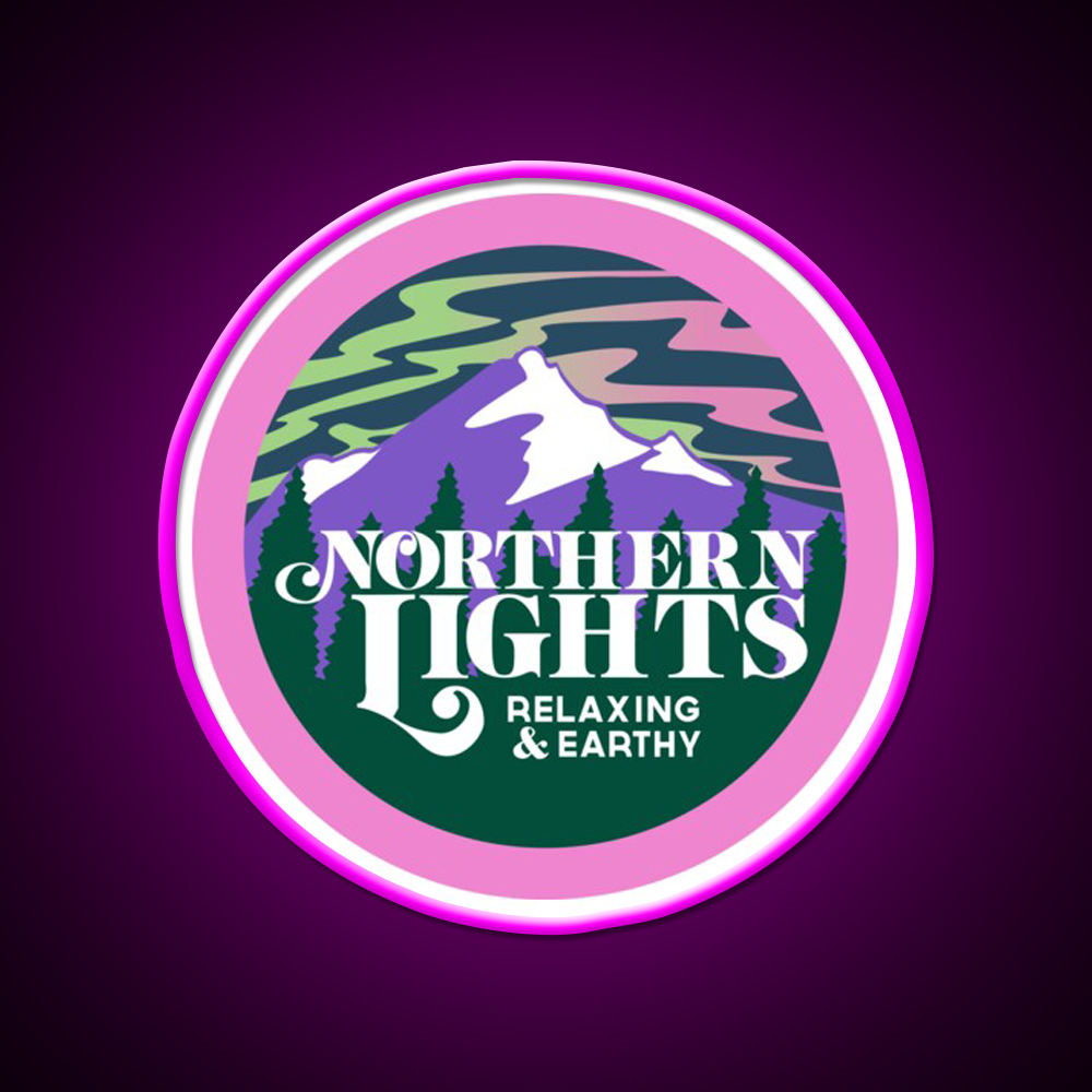 Northern Lights Hemp Inspired Green Leaf Led Neon Sign Rgb Color - Neon sign mounted on wall in room