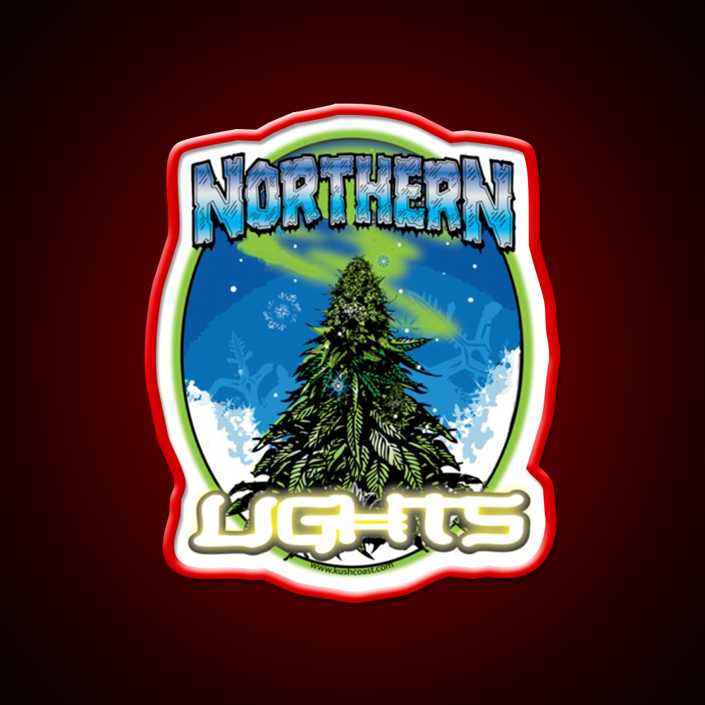 Northern Lights Strain Art Hemp Inspired Green Leaf Led Neon Sign Rgb Color - LED neon sign view 10
